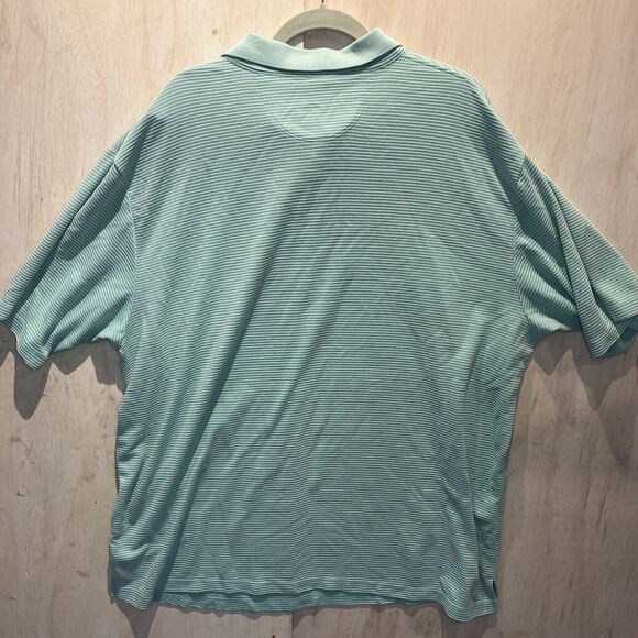 Jamaican Jaxx Polo Shirt Mens size 2XL XXL Green stripe Collared Polo top golf - Picture 7 of 7